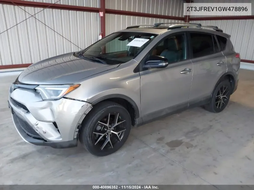 2016 Toyota Rav4 Se VIN: 2T3JFREV1GW478896 Lot: 40896352