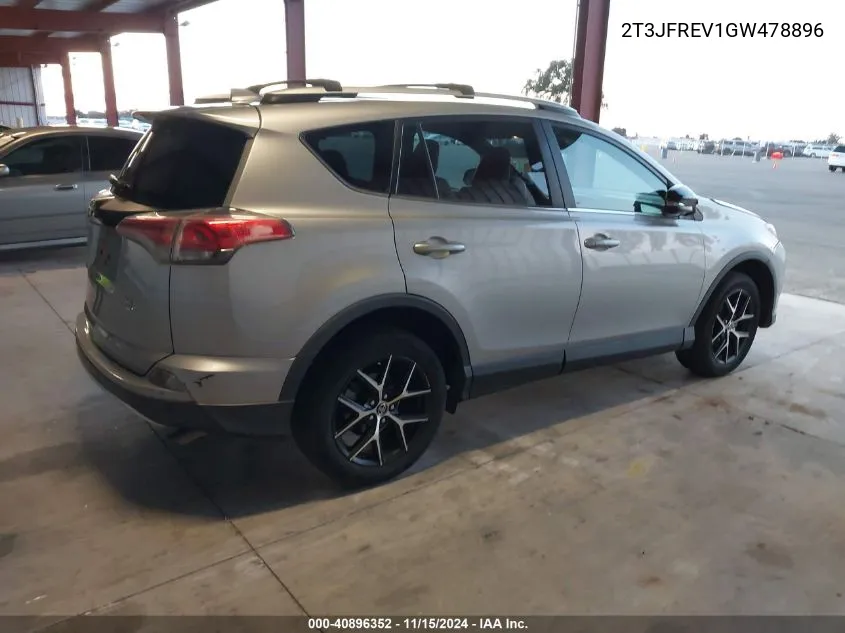 2016 Toyota Rav4 Se VIN: 2T3JFREV1GW478896 Lot: 40896352