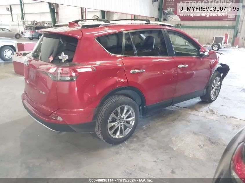 2016 Toyota Rav4 Limited VIN: JTMYFREV0GJ071195 Lot: 40898114