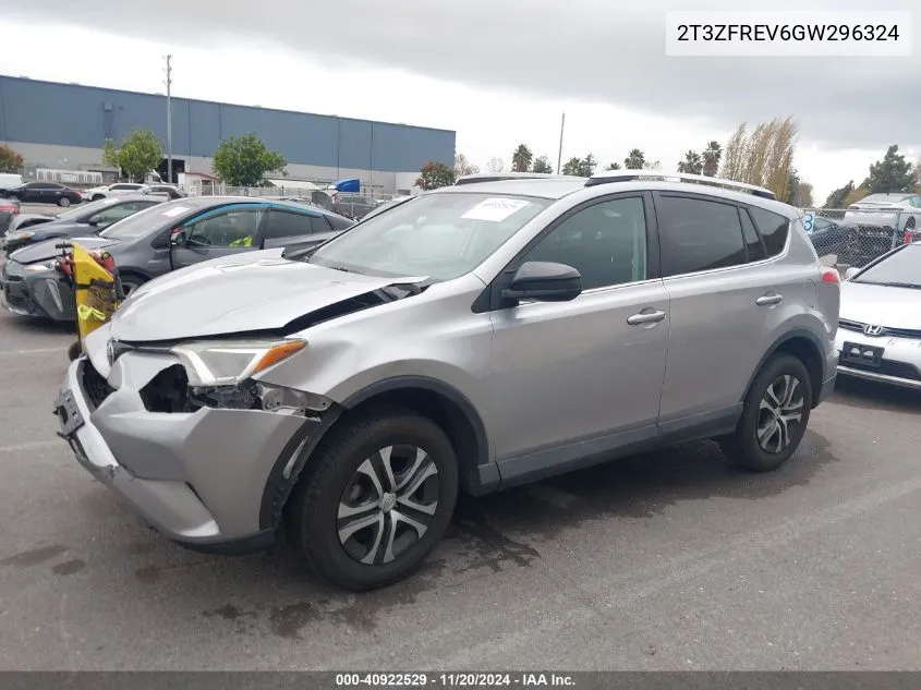 2016 Toyota Rav4 Le VIN: 2T3ZFREV6GW296324 Lot: 40922529