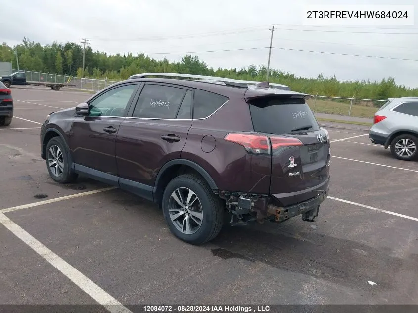 2017 Toyota Rav4 Xle VIN: 2T3RFREV4HW684024 Lot: 12084072