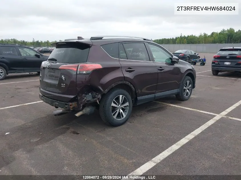 2017 Toyota Rav4 Xle VIN: 2T3RFREV4HW684024 Lot: 12084072