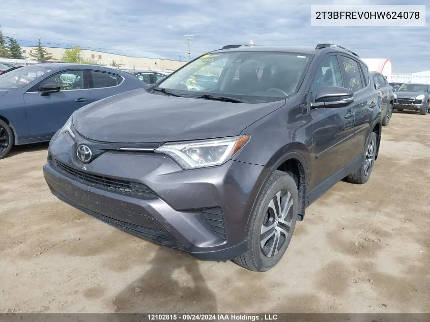 2017 Toyota Rav4 Le VIN: 2T3BFREV0HW624078 Lot: 12102815