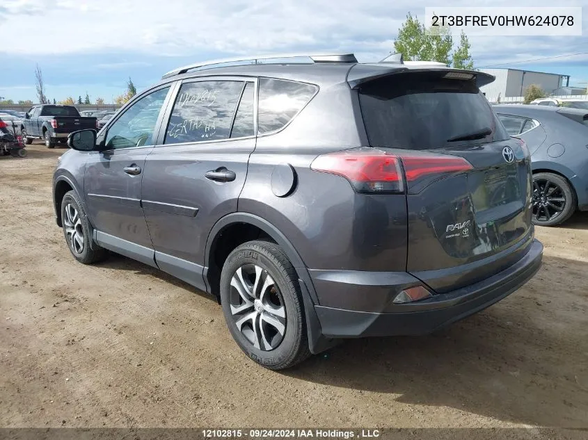 2017 Toyota Rav4 Le VIN: 2T3BFREV0HW624078 Lot: 12102815