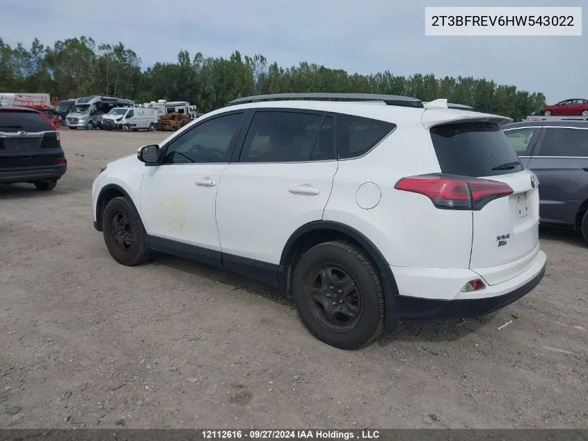 2017 Toyota Rav4 Le VIN: 2T3BFREV6HW543022 Lot: 12112616