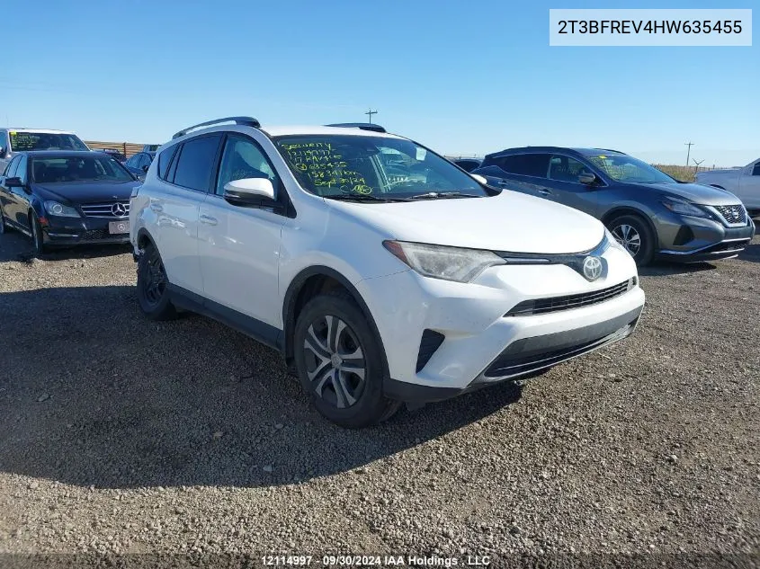 2017 Toyota Rav4 Le VIN: 2T3BFREV4HW635455 Lot: 12114997