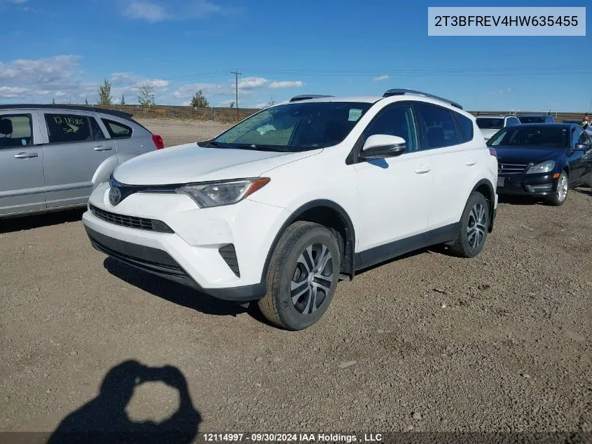 2017 Toyota Rav4 Le VIN: 2T3BFREV4HW635455 Lot: 12114997