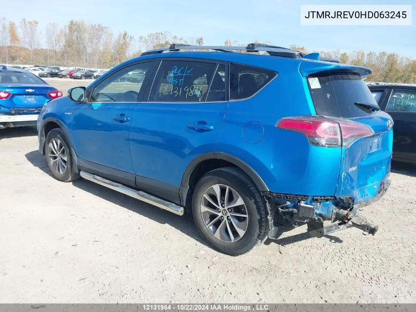 2017 Toyota Rav4 Hybrid Le+ VIN: JTMRJREV0HD063245 Lot: 12131984