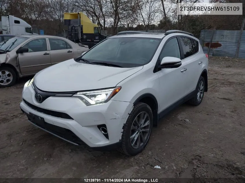 2017 Toyota Rav4 Limited/Se/Platinum VIN: 2T3DFREV5HW615109 Lot: 12139791