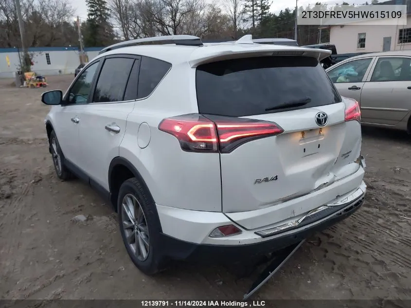 2017 Toyota Rav4 Limited/Se/Platinum VIN: 2T3DFREV5HW615109 Lot: 12139791