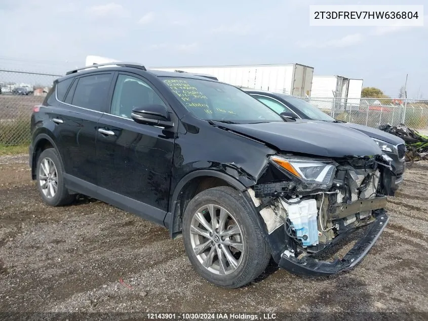 2017 Toyota Rav4 Limited/Se/Platinum VIN: 2T3DFREV7HW636804 Lot: 12143901