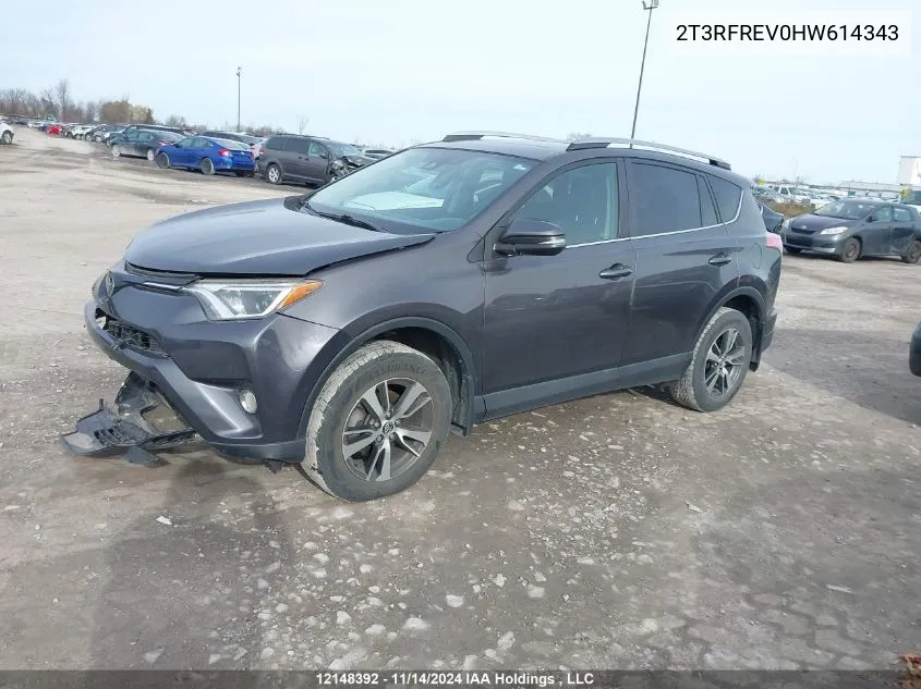 2017 Toyota Rav4 Xle VIN: 2T3RFREV0HW614343 Lot: 12148392