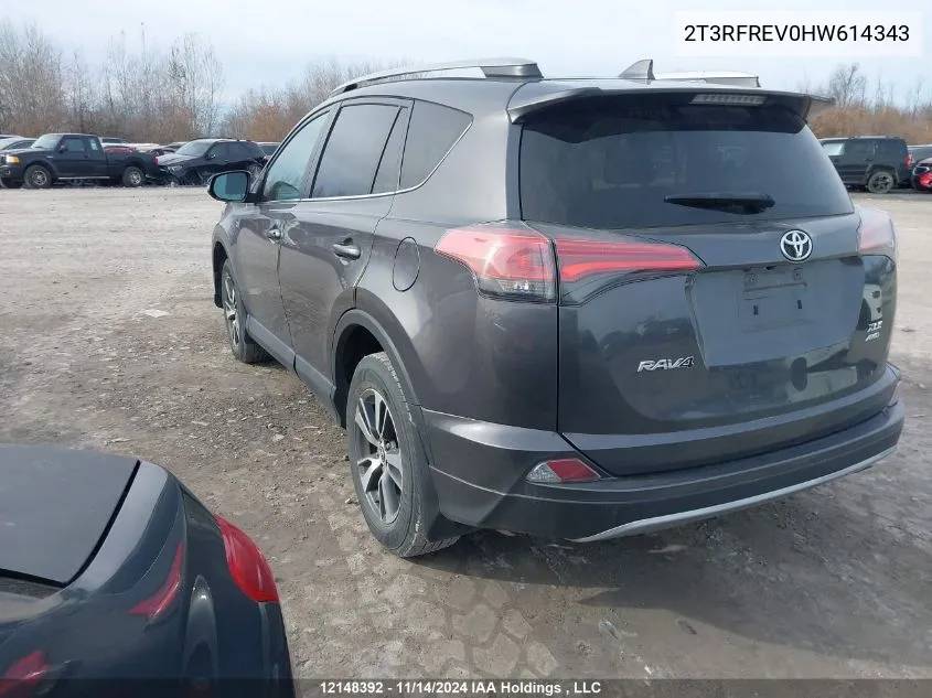 2017 Toyota Rav4 Xle VIN: 2T3RFREV0HW614343 Lot: 12148392