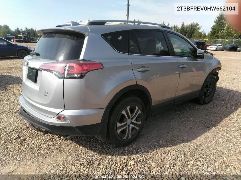 2017 Toyota Rav4 Le VIN: 2T3BFREV0HW662104 Lot: 30044242