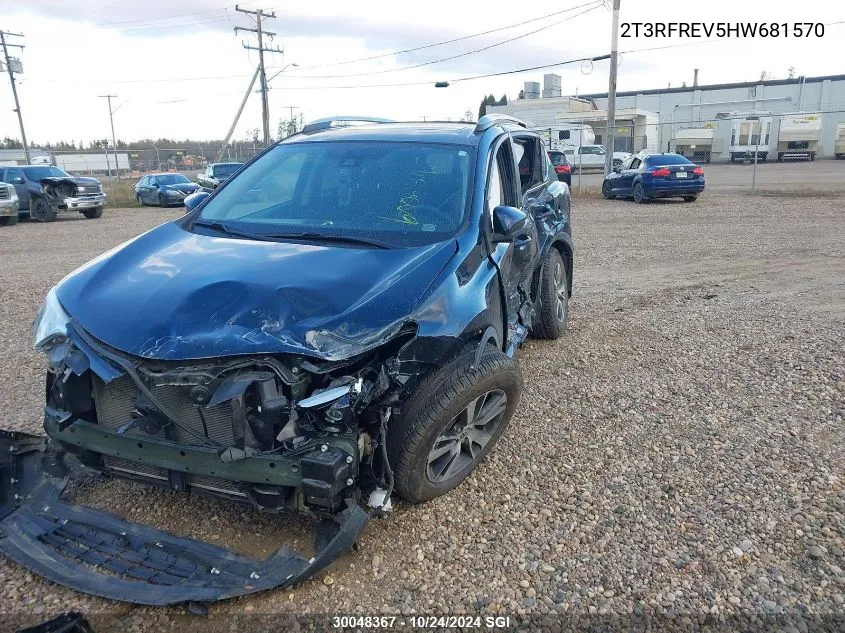 2017 Toyota Rav4 Xle VIN: 2T3RFREV5HW681570 Lot: 30048367