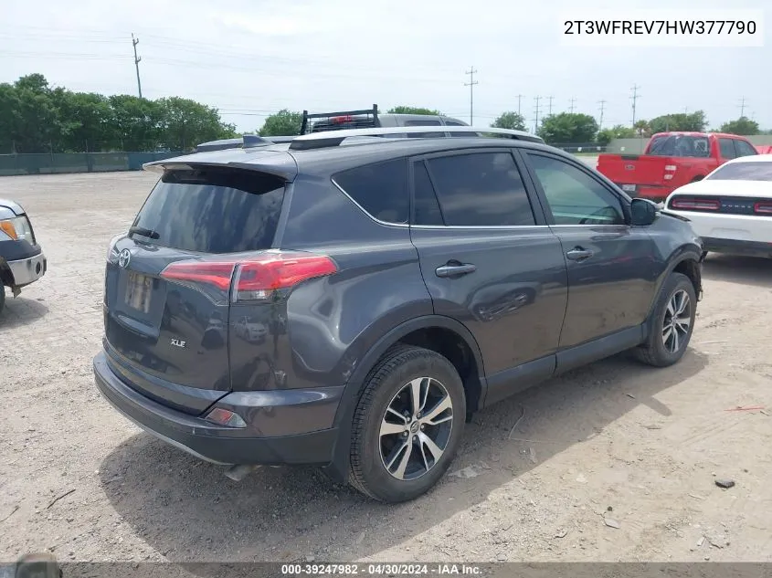 2017 Toyota Rav4 Xle VIN: 2T3WFREV7HW377790 Lot: 39247982