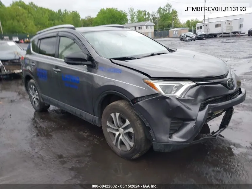 2017 Toyota Rav4 Le VIN: JTMBFREV0HJ113193 Lot: 39422602