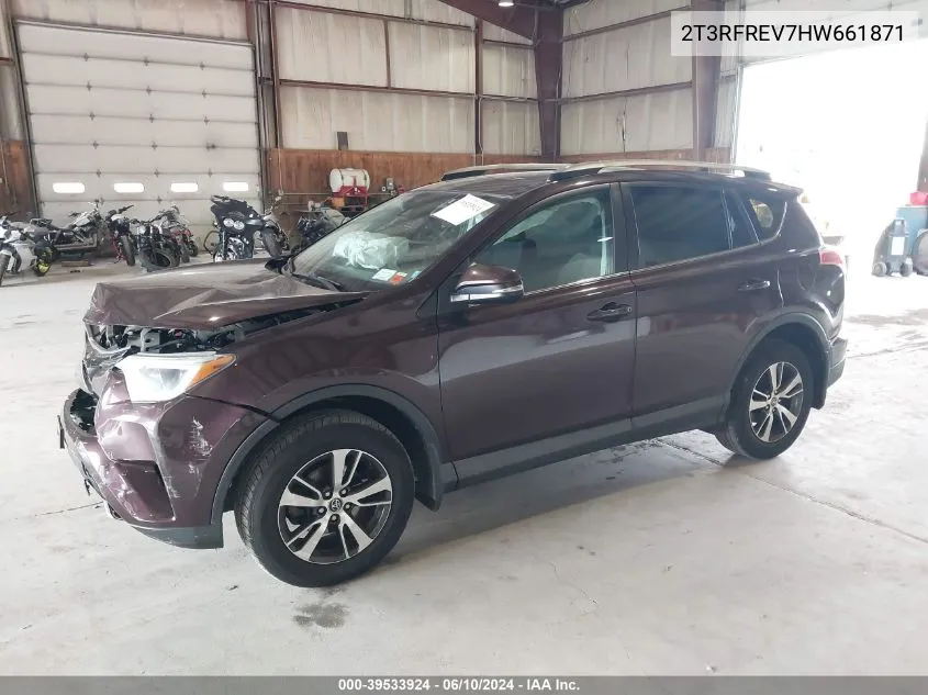 2017 Toyota Rav4 Xle VIN: 2T3RFREV7HW661871 Lot: 39533924