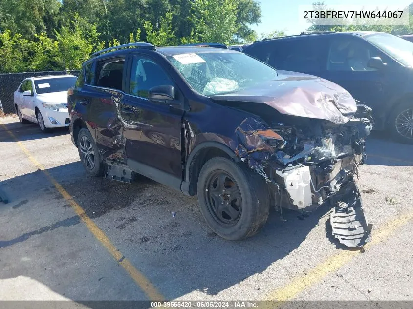 2017 Toyota Rav4 Le VIN: 2T3BFREV7HW644067 Lot: 39555420