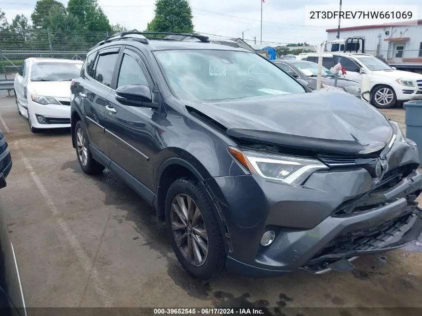 2017 Toyota Rav4 Limited VIN: 2T3DFREV7HW661069 Lot: 39652545