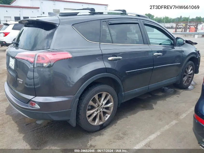 2017 Toyota Rav4 Limited VIN: 2T3DFREV7HW661069 Lot: 39652545