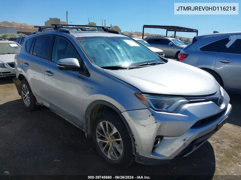 2017 Toyota Rav4 Hybrid Xle VIN: JTMRJREV0HD116218 Lot: 39745660