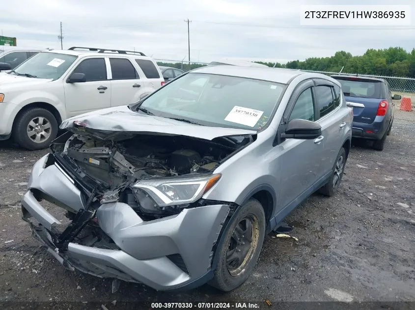 2017 Toyota Rav4 Le VIN: 2T3ZFREV1HW386935 Lot: 39770330