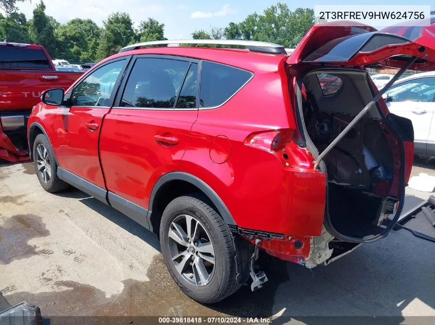 2017 Toyota Rav4 Xle VIN: 2T3RFREV9HW624756 Lot: 39818418