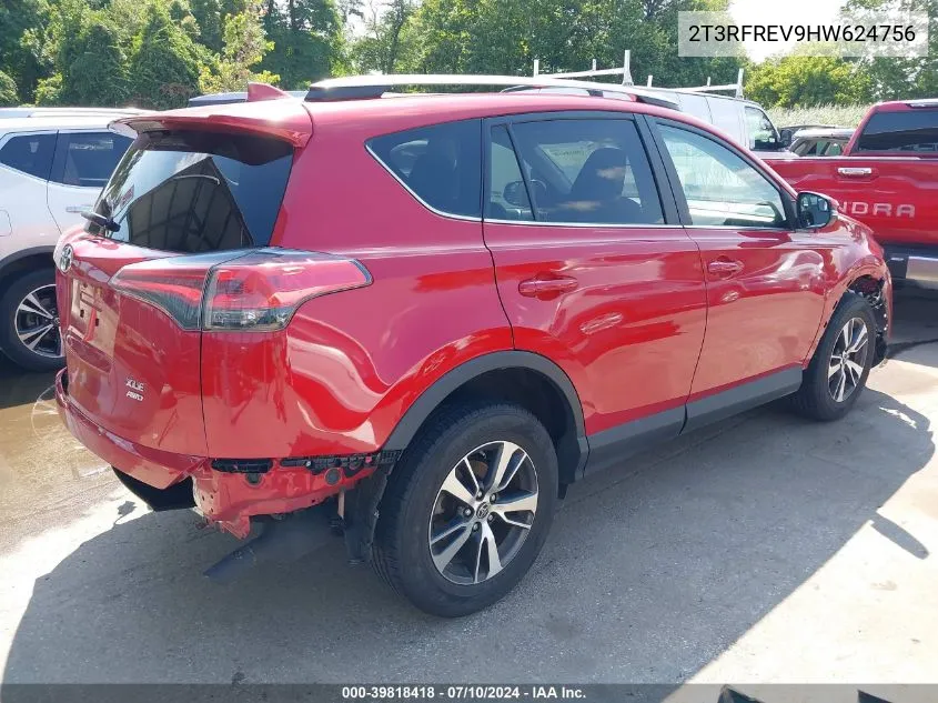 2017 Toyota Rav4 Xle VIN: 2T3RFREV9HW624756 Lot: 39818418