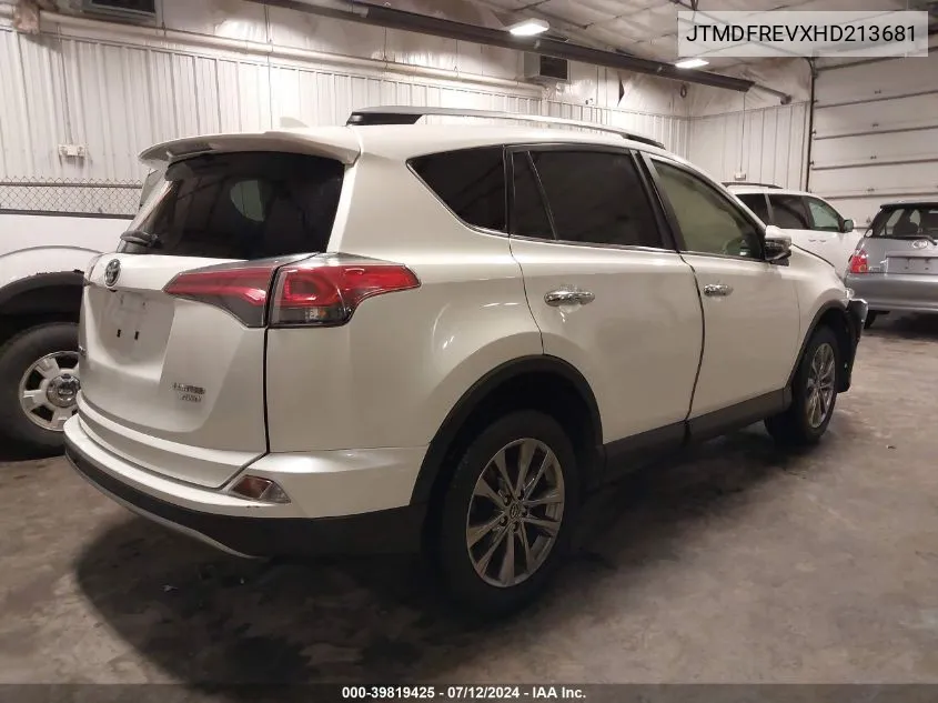 2017 Toyota Rav4 Limited VIN: JTMDFREVXHD213681 Lot: 39819425