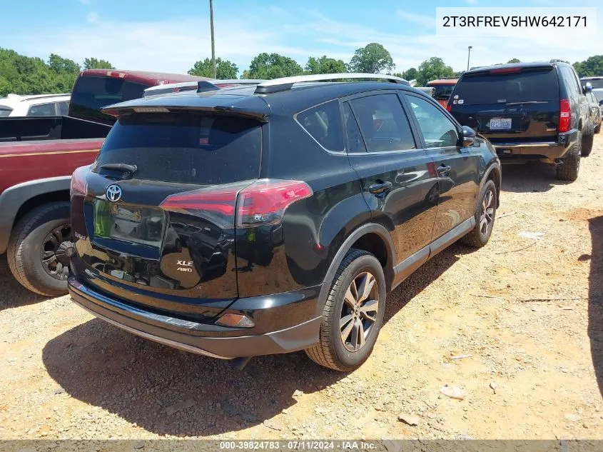 2017 Toyota Rav4 Xle VIN: 2T3RFREV5HW642171 Lot: 39824783