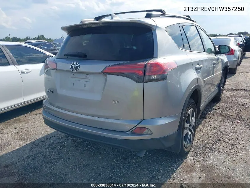 2017 Toyota Rav4 Le VIN: 2T3ZFREV0HW357250 Lot: 39835314