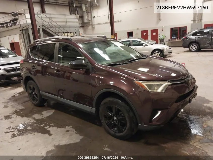 2017 Toyota Rav4 Le VIN: 2T3BFREV2HW597160 Lot: 39838254