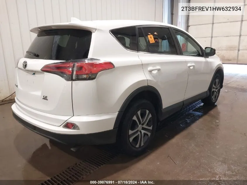 2017 Toyota Rav4 Le VIN: 2T3BFREV1HW632934 Lot: 39876991