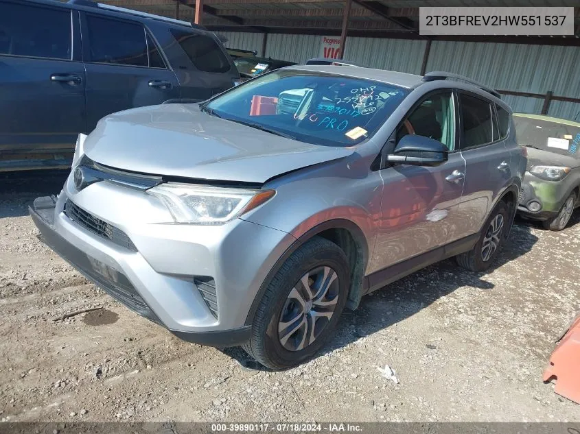 2017 Toyota Rav4 Le VIN: 2T3BFREV2HW551537 Lot: 39890117