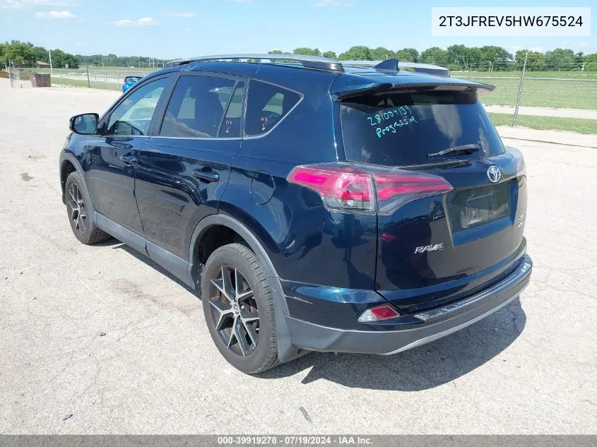 2017 Toyota Rav4 Se VIN: 2T3JFREV5HW675524 Lot: 39919278