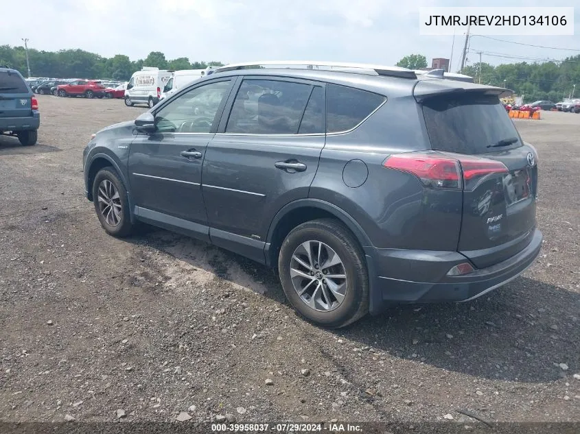 2017 Toyota Rav4 Hybrid Xle VIN: JTMRJREV2HD134106 Lot: 39958037