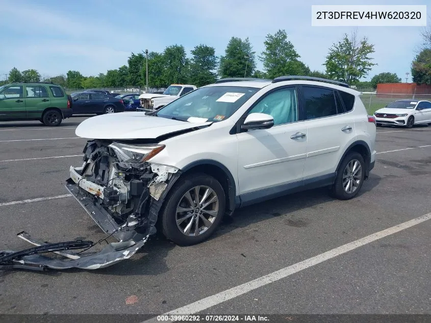 2017 Toyota Rav4 Limited VIN: 2T3DFREV4HW620320 Lot: 39960292