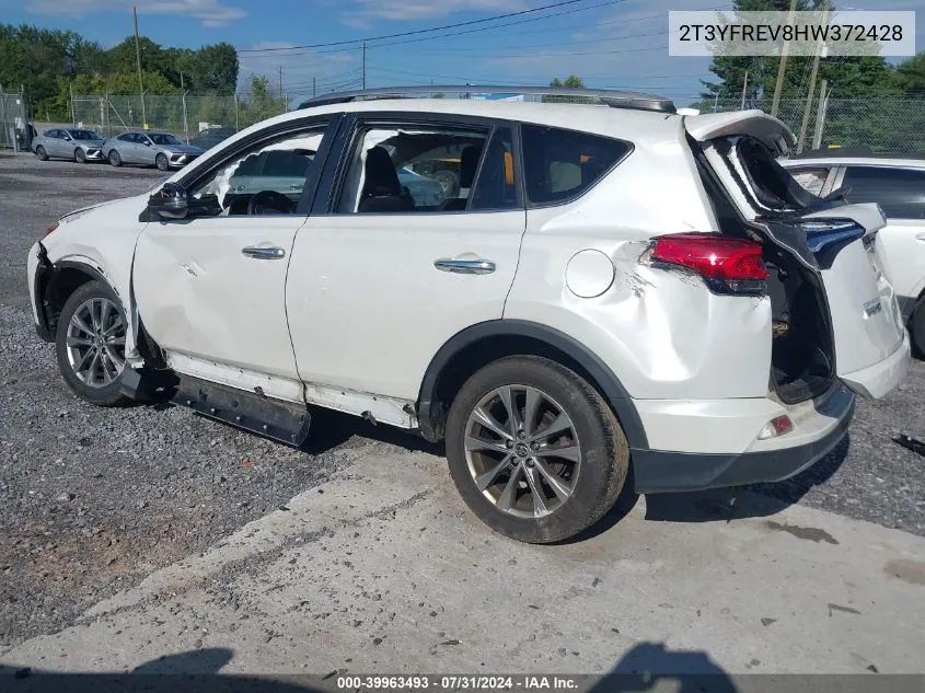 2017 Toyota Rav4 Limited VIN: 2T3YFREV8HW372428 Lot: 39963493