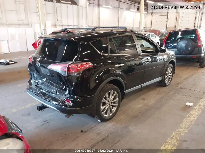 2T3DFREV8HW552894 2017 Toyota Rav4 Limited