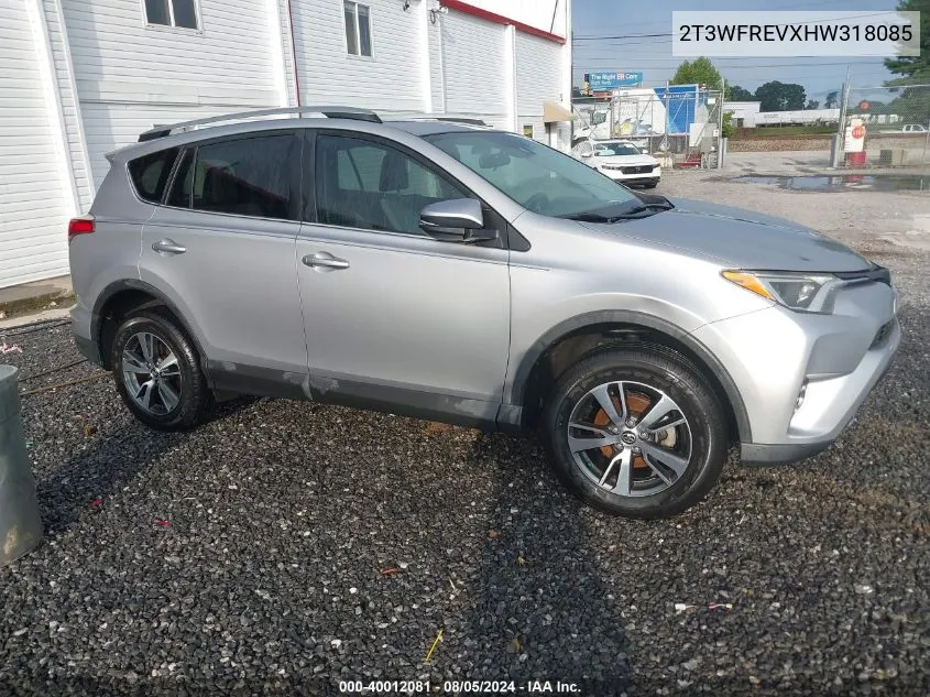 2017 Toyota Rav4 Xle VIN: 2T3WFREVXHW318085 Lot: 40012081