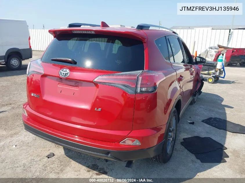 2017 Toyota Rav4 Le VIN: JTMZFREV3HJ135946 Lot: 40020732