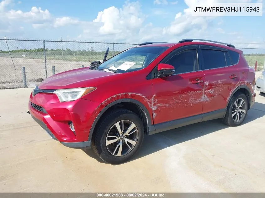 JTMWFREV3HJ115943 2017 Toyota Rav4 Xle