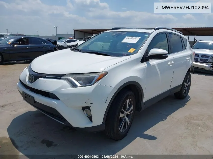 JTMWFREV7HJ102094 2017 Toyota Rav4 Xle