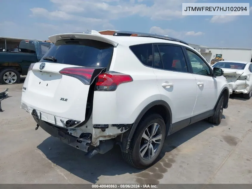 2017 Toyota Rav4 Xle VIN: JTMWFREV7HJ102094 Lot: 40040863