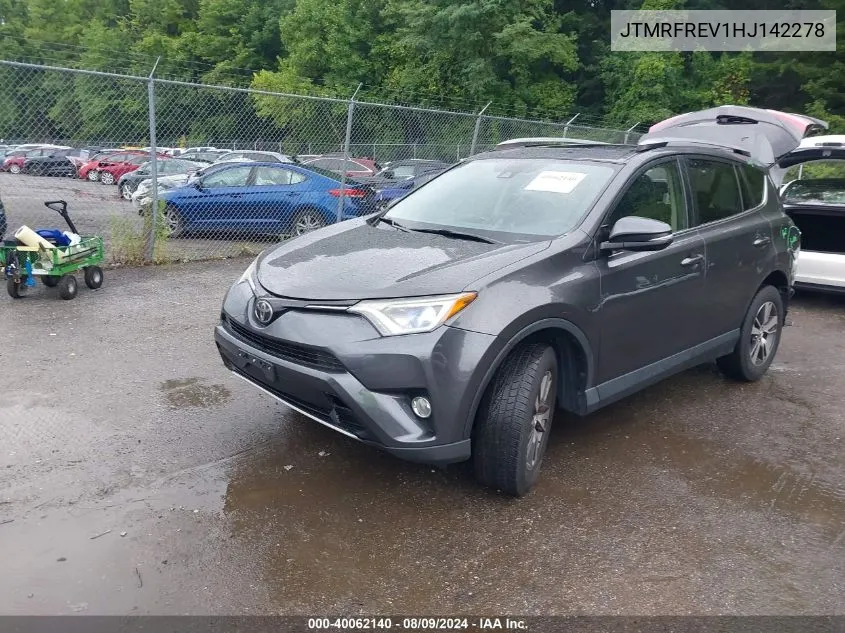 2017 Toyota Rav4 Xle VIN: JTMRFREV1HJ142278 Lot: 40062140