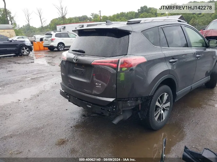 2017 Toyota Rav4 Xle VIN: JTMRFREV1HJ142278 Lot: 40062140