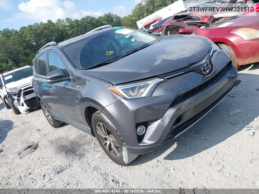 2017 Toyota Rav4 Xle VIN: 2T3WFREV3HW321510 Lot: 40074740