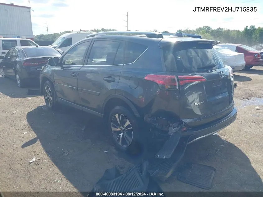 2017 Toyota Rav4 Xle VIN: JTMRFREV2HJ715835 Lot: 40083194