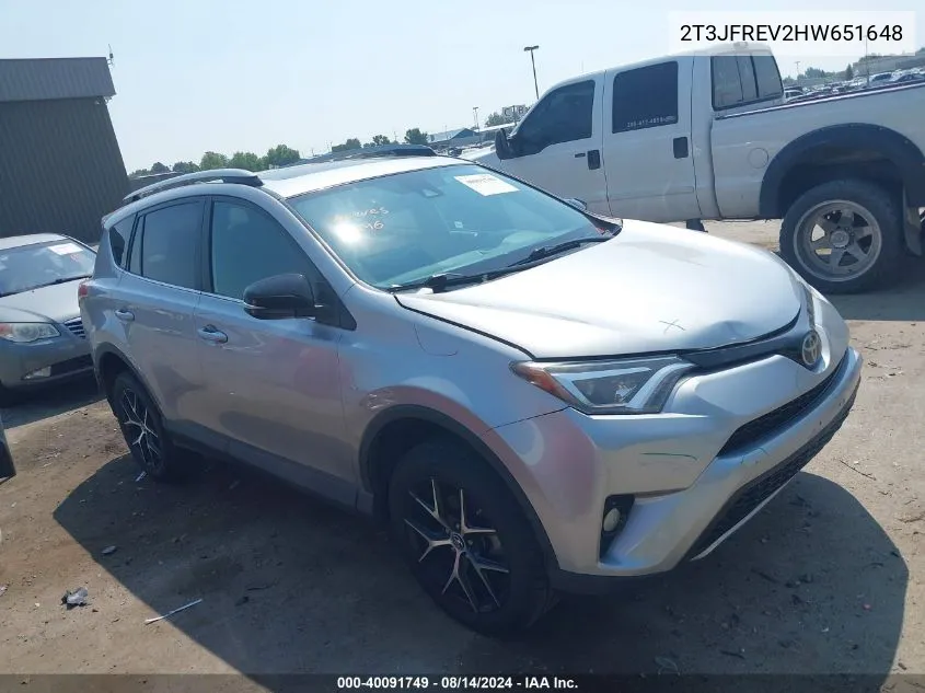 2T3JFREV2HW651648 2017 Toyota Rav4 Se